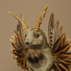 Wolpertinger Marble Stuffed Toy Mythical Creature with Wings, Beard, and Antlers Wolpi 86.16.48