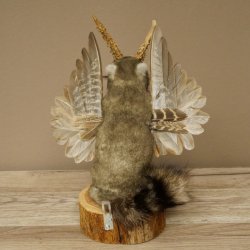 Wolpertinger Marble Stuffed Toy Mythical Creature with Wings, Beard, and Antlers Wolpi 86.16.48