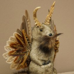 Wolpertinger Marble Stuffed Toy Mythical Creature with Wings, Beard, and Antlers Wolpi 86.16.48