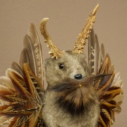 Wolpertinger Marble Stuffed Toy Mythical Creature with Wings, Beard, and Antlers Wolpi 86.16.48