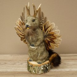 Wolpertinger Marble Stuffed Toy: Mythical Creature with Wings, Beard, and Antlers – Wolpi 86.16.49