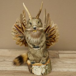 Wolpertinger Marble Stuffed Toy: Mythical Creature with Wings, Beard, and Antlers – Wolpi 86.16.50