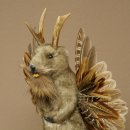 Wolpertinger Marble Stuffed Toy Mythical Creature with Wings, Beard, and Antlers Wolpi 86.16.51