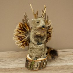 Wolpertinger Marble Stuffed Toy Mythical Creature with Wings, Beard, and Antlers Wolpi 86.16.51