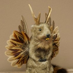 Wolpertinger Marble Stuffed Toy Mythical Creature with Wings, Beard, and Antlers Wolpi 86.16.51