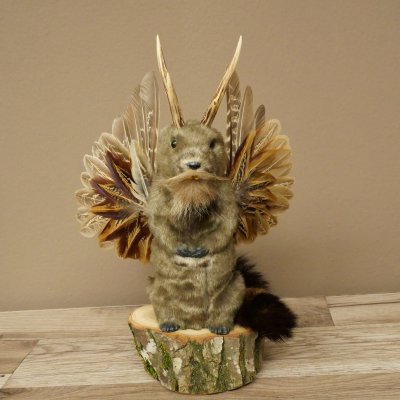 Wolpertinger Marble Stuffed Toy: Mythical Creature with Wings, Beard, and Antlers – Wolpi 86.16.52