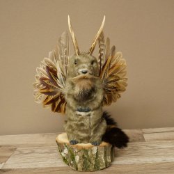 Wolpertinger Marble Stuffed Toy: Mythical Creature with Wings, Beard, and Antlers – Wolpi 86.16.52