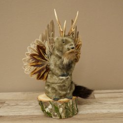 Wolpertinger Marble Stuffed Toy: Mythical Creature with Wings, Beard, and Antlers – Wolpi 86.16.52