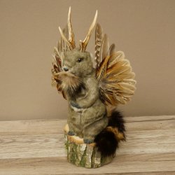 Wolpertinger Marble Stuffed Toy: Mythical Creature with Wings, Beard, and Antlers – Wolpi 86.16.52