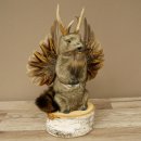 Wolpertinger knuffel, opgezette knuffel van een fabelwezen met vleugels, baard en gewei, Wolpi 86.16.53