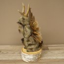 Wolpertinger knuffel, opgezette knuffel van een fabelwezen met vleugels, baard en gewei, Wolpi 86.16.53