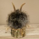 Wolpertinger «Wolpi», modelo mini, sobre base de madera, edelweiss y ojos morados, altura 21 cm, 86.1.3.54