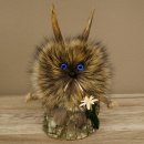 Wolpertinger Wolpi Präparat Mini auf Holz Edelweiss...