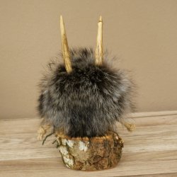 Wolpertinger Wolpi, modello in miniatura a forma di pigna, pigna arancione con occhi, altezza 23 cm, codice 86.1.2.67