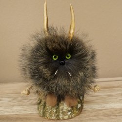Wolpertinger Wolpi Mini Präparat grüne Augen Höhe 22 cm 86.1.1.50