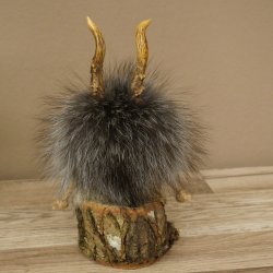 Wolpertinger Wolpi Mini, esemplare imbalsamato con occhi arancioni, altezza 22 cm, codice 86.1.1.52