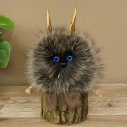 Wolpertinger "Wolpi" Mini Taxidermy Specimen with Dark Blue Eyes, Height 22 cm, 86.1.1.53
