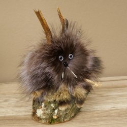 Wolpertinger Wolpi Mini, esemplare imbalsamato con occhi viola, altezza 22 cm, codice 86.1.1.54