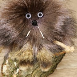 Wolpertinger Wolpi Mini, esemplare imbalsamato con occhi viola, altezza 22 cm, codice 86.1.1.54
