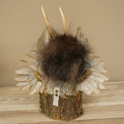 Wolpertinger, «Pequeño Wolpi», espécimen disecado, ojos amarillos, alas, cuernos de ciervo, 86.2.128