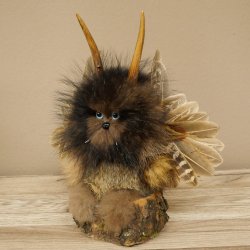Wolpertinger Kleine Wolpi Opgezette exemplaar lichtblauwe ogen vleugels reehoorn 86.2.130