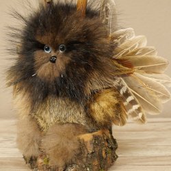 Wolpertinger Kleine Wolpi Opgezette exemplaar lichtblauwe ogen vleugels reehoorn 86.2.130