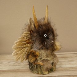 Wolpertinger Kleine Wolpi Opgezette exemplaar witte ogen vleugels reebuit hoorn 86.2.132