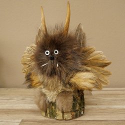 Wolpertinger Kleine Wolpi Opgezette exemplaar witte ogen vleugels reebuit hoorn 86.2.132