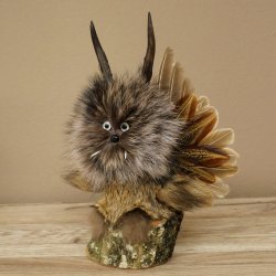 Wolpertinger Kleine Wolpi Opgezette exemplaar witte ogen vleugels reebuit hoorn 86.2.134