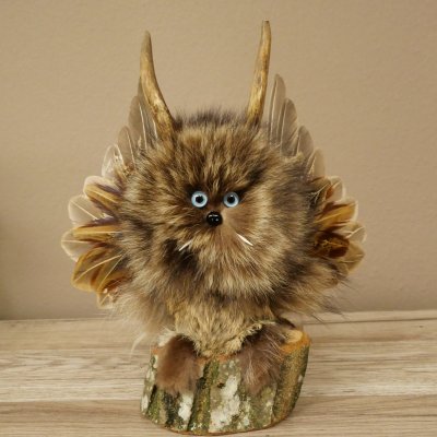 Wolpertinger Kleine Wolpi Opgezette exemplaar lichtblauwe ogen vleugels reehoorn 86.2.135