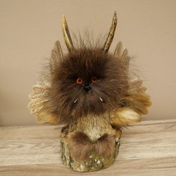 Wolpertinger Kleine Wolpi Opgezette exemplaar oranje ogen vleugels reehoorn 86.2.136