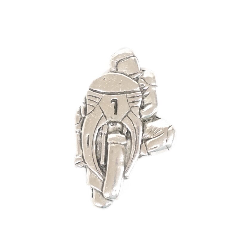 Spilla Cappello Teschio Mucca Con Piuma – Distintivo Motociclista Metallico