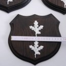 3x Wappenschilder Wildschwein AF17cm Trophäenschild Eichenlaub Deckblatt einfach