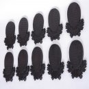 10 Stück geschnitzte Trophäenschilder für Reh Rehbock Geweihe in schwarz / sehr dunkel GH 27,5 cm