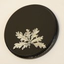 Keilerschild Keilerbrett Gewaffbrett Trophäenschild rund dunkel AF 13 cm mit Eichenlaub Deckblatt 6-blättrig