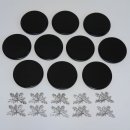 10 Stück Keilerschilder Gewaffbrett rund dunkel AF 13cm 10x Eichenlaub Deckblatt