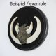 Keilerschild Keilerbrett Gewaffbrett Trophäenschild rund dunkel AF 13 cm mit kleinen Keiler Kopf Verzierung