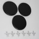 3 x Keilerschilder Keilerbrett Gewaffbrett Trophäenschild rund dunkel AF 15 cm mit 6 Stück Aluminium Eichenlaub Deckblatt