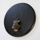 Keilerschild Keilerbrett Gewaffbrett Troph&auml;enschild rund dunkel AF 17 cm mit Keiler Kopf Verzierung klein