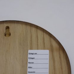 Keilerschild Keilerbrett Gewaffbrett Trophäenschild rund dunkel AF 17 cm mit Keiler Kopf Verzierung klein