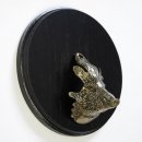 Keilerschild Keilerbrett Gewaffbrett Trophäenschild rund dunkel AF 17 cm mit Keiler Kopf Verzierung groß