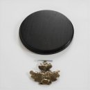 Keilerschild Keilerbrett Gewaffbrett Trophäenschild rund dunkel AF 17 cm mit Eichenlaub Deckblatt groß