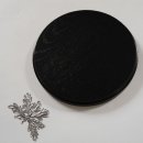 Keilerschild Keilerbrett Gewaffbrett Trophäenschild rund dunkel AF 19 cm mit Eichenlaub Deckblatt 6-blättrig