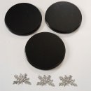 3 Stück Keilerschilder Keilerbrett Gewaffbrett Trophäenschild rund dunkel AF 19 cm mit 3 x Eichenlaub Deckblatt 6-blättrig