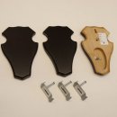 3 Stück Trophäenschilder Reh Bock Schild 1x KF dunkel 3 Stück Gehörnklammern