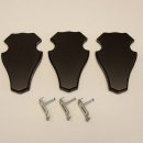 3 Stück Trophäenschilder Reh Bock Schild 1x KF dunkel 3 Stück Gehörnklammern