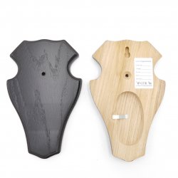 10 Stück Reh Bock Schild Trophäenschilder mit 1 Kieferfach in Eiche dunkel