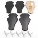 5 Stück Reh Bock Schild Trophäenschilder groß mit 1 Kieferfach in Eiche dunkel mit 5 Stück Gehörnklammern AF 21 x 13 cm