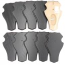 10 Stück Reh Bock Schild Trophäenschilder groß mit 1 Kieferfach in Eiche dunkel AF 21 x 13 cm