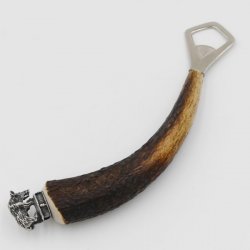 Décapsuleur avec bois de cerf Manche en corne de cerf avec embout décoratif Sanglier debout GL22cm #27.19.8.11